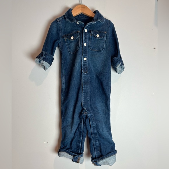 Baby Gap Denim Jumpsuit Coveralls 18-24M Baby - Picture 1 of 4